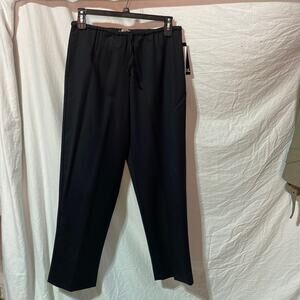 Deane & White M black stretch wool pants elastic waist pull on style pant NWT